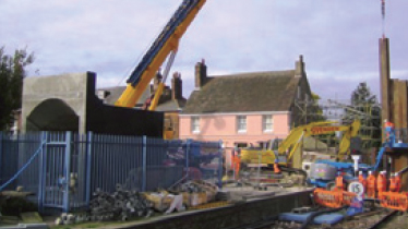 Faversham station during refurbishment