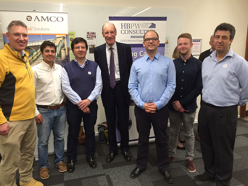 ICE President Sir John Armitt with Damianos Bouklas, third from the right, and other professional colleagues