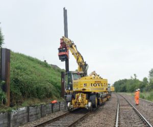 Work Starts on the Piled Retaining Wall South of Chorley Station