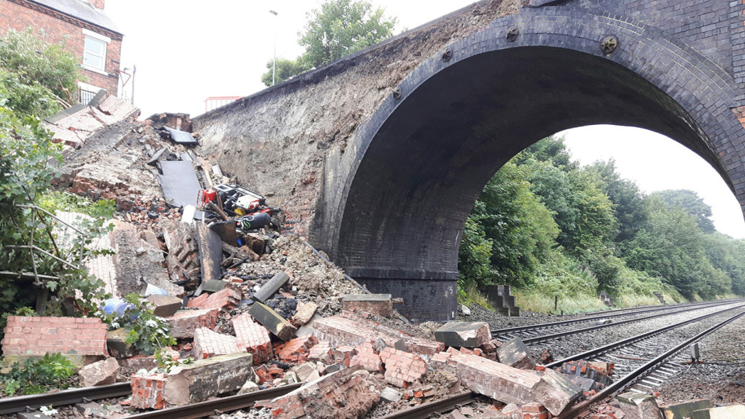 Scene of the partial bridge collapse at Barrow upon Soar