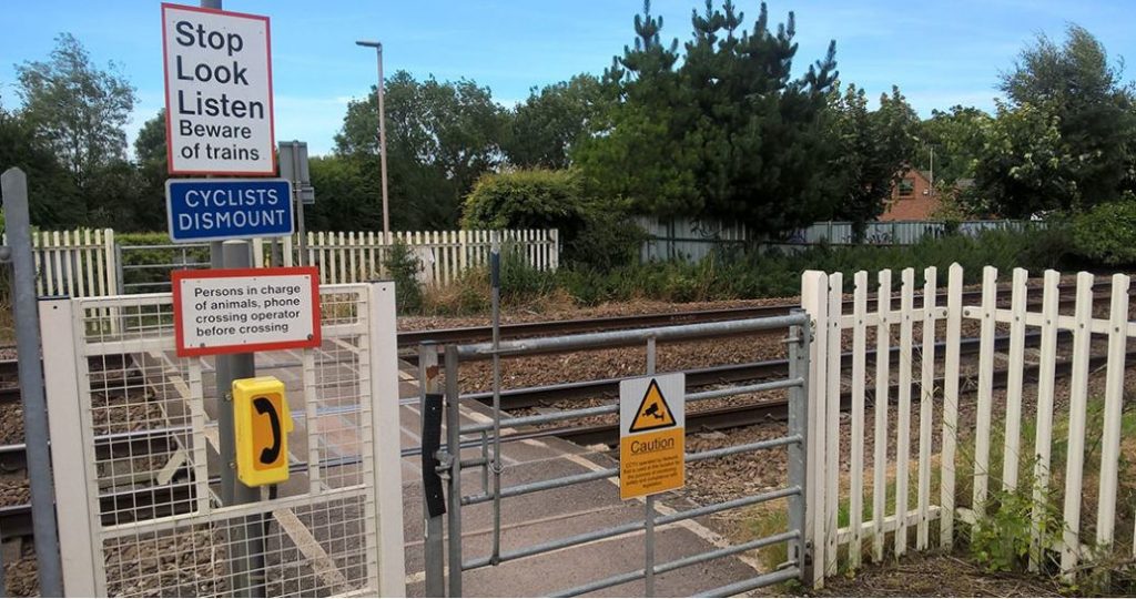 The old pedestrian rail crossing