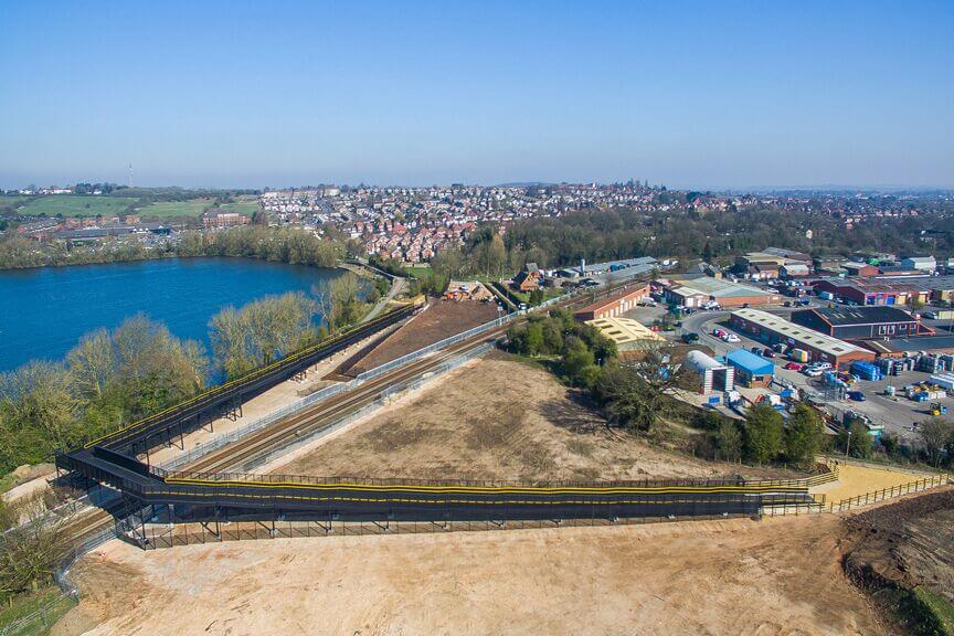 A birdseye view of the new King's Mill Lane crossing