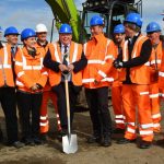 Cllr Joe Plant, Mayor of the Borough of Scarborough at the start of the scheme, formally launching the building of the new maintenance depot and infrastructure works. - Photo courtesy of www.railbusinessdaily.com