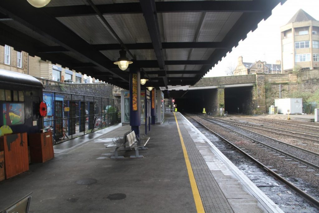 More platform length and tactile paving at Huddersfield Station