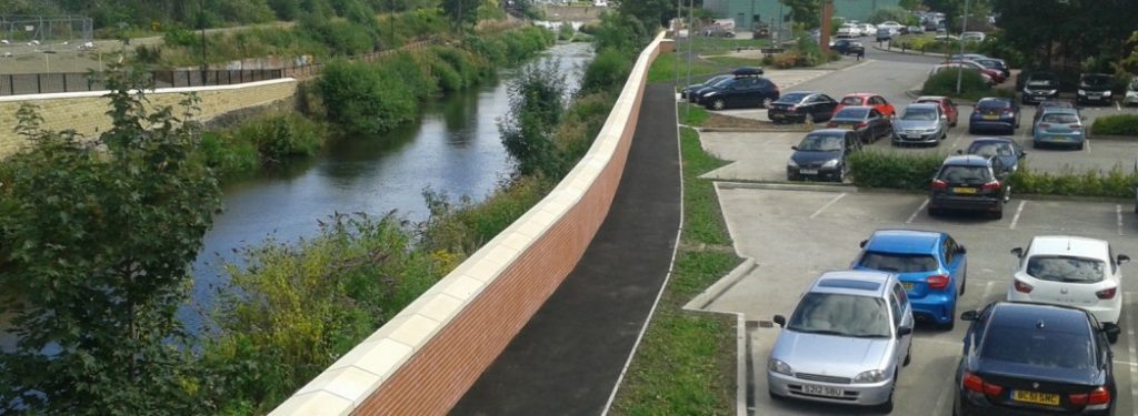 Photo courtesy of Sheffnews.com flood defence walls jessops riverside