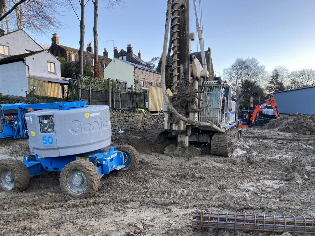 Piling rig used to install temporary works piles