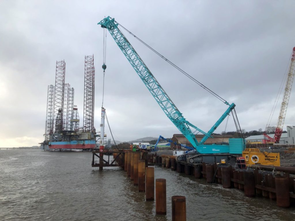 Crane on Piles