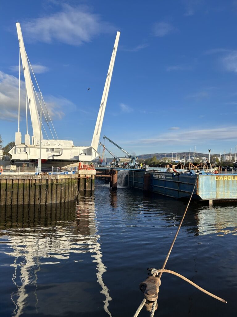 South section of bridge arrives in Renfrewshire